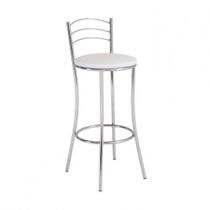 Banqueta Alta 3 Arames Prata/Cromado/Branco Banqueta Alta 3 Arames Prata/Cromado/Branco