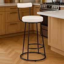 Banqueta Alta 70 cm Miami Estrutura Metálica e Assento material sintético Area Gourmet Churrasqueira Salaone