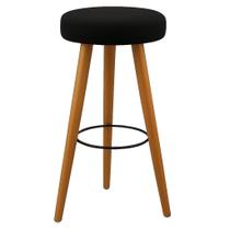 Banqueta alta 75 cm mahogani madeira maciça assento em suede