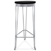 Banqueta Alta Banco Guatemala Estilo Industrial - Prata/Preto