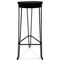 Banqueta Alta Banco Guatemala Estilo Industrial - Preto/ Preto