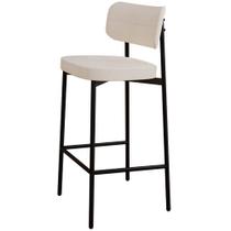 Banqueta Alta Bar Cozinha Sala De Jantar Aço Preto Kaira C01 Linho Palha - Lyam Decor Banqueta Alta Bar Cozinha Sala De Jantar Aço Preto Kaira C01 Linho Palha - Lyam Decor