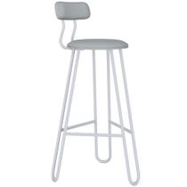 Banqueta Alta Bar Cozinha Sala de Jantar Áris C01 Branco material sintético Off White - Lyam Decor Banqueta Alta Bar Cozinha Sala de Jantar Áris C01 Branco material sintético Off White - Lyam Decor