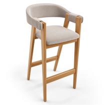 Banqueta Alta Bar Cozinha Sala de Jantar Bar Nadja L02 Bouclê Creme - Lyam Decor