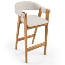 Banqueta Alta Bar Cozinha Sala de Jantar Bar Nadja L02 Linho Cru - Lyam Decor Banqueta Alta Bar Cozinha Sala de Jantar Bar Nadja L02 Linho Cru - Lyam Decor