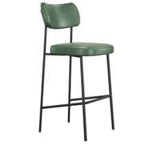 Banqueta Alta Bar Cozinha Sala De Jantar Preto Elira L02 material sintético Verde - Lyam Decor Banqueta Alta Bar Cozinha Sala De Jantar Preto Elira L02 material sintético Verde - Lyam Decor
