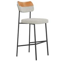 Banqueta Alta Bar Cozinha Sala De Jantar Preto Elira L02 material sintético Whisky Linho Cinza Lyam Decor Banqueta Alta Bar Cozinha Sala De Jantar Preto Elira L02 material sintético Whisky Linho Cinza Lyam Decor