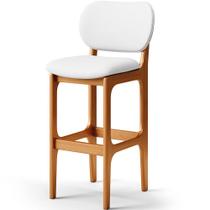 Banqueta Alta Bar Cozinha Sala Jantar Fixa Betta L02 Imbuia Facto Branco - Lyam Decor