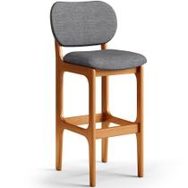 Banqueta Alta Bar Cozinha Sala Jantar Fixa Betta L02 Imbuia Linho Cinza Escuro - Lyam Decor Banqueta Alta Bar Cozinha Sala Jantar Fixa Betta L02 Imbuia Linho Cinza Escuro - Lyam Decor