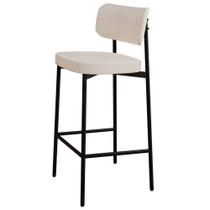 Banqueta Alta Bar Estofada Ella M25 Linho Palha - Mpozenato Banqueta Alta Bar Estofada Ella M25 Linho Palha - Mpozenato