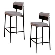 Banqueta Alta Bar Estofada Kit 2 Ella M25 Linho Cinza Cl-preto - Mpozenato