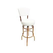 Banqueta Alta Bar Giratória com Encosto cor Cobre Assento grosso Confortável branco Banqueta Alta Bar Giratória com Encosto cor Cobre Assento grosso Confortável branco