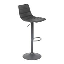 Banqueta Alta Bete Preto Base Giratória De Metal Preto R02 - DRossi