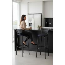 Banqueta Alta Bistrô Preta P/ Bancada 70cm (2 Unidades) Banqueta Alta Bistrô Preta P/ Bancada 70cm (2 Unidades)