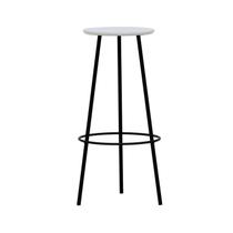 Banqueta Alta Bistrô Tripé Metal Assento Madeira Banqueta Alta Bistrô Tripé Metal Assento Madeira