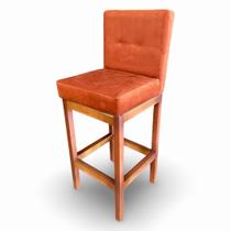 Banqueta alta c/ encosto tokio suede terracota g2home