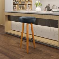 Banqueta Alta Camila Pés Palito Estofada Para Bar Cozinha Cinza