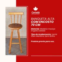 Banqueta Alta com Encosto 70 cm Madeira Maciça Banqueta Alta com Encosto 70 cm Madeira Maciça