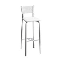 Banqueta Alta com Encosto Gênova Branco