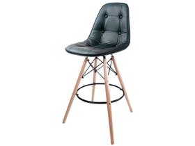 Banqueta Alta com Encosto Preta Empório Tiffany - Eames Botonê