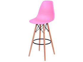 Banqueta Alta com Encosto Rosa Empório Tiffany - Eames