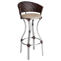 Banqueta Alta Conforto de Alumínio e Fibra Sintética