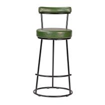 Banqueta Alta Cozinha 70cm Encosto Industrial Aço Ziria Pu Verde S02 - D Rossi Banqueta Alta Cozinha 70cm Encosto Industrial Aço Ziria Pu Verde S02 - D Rossi