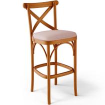 Banqueta Alta Cozinha Bancada Bar Sala de Jantar Estofada Ávila L02 Linho Rosê - Lyam Banqueta Alta Cozinha Bancada Bar Sala de Jantar Estofada Ávila L02 Linho Rosê - Lyam