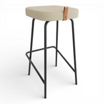 Banqueta Alta Cozinha e Área Gourmet Vik Estofada Linho Bege - Desk Design