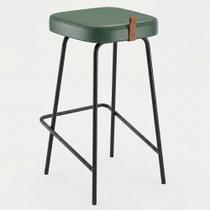 Banqueta Alta Cozinha e Área Gourmet Vik Estofada material sintético Verde - Desk Design