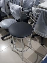 Banqueta alta cromada tela