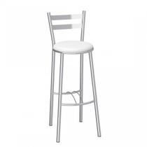 Banqueta Alta Cromada Verona Branco