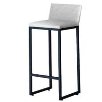Banqueta Alta Dani Reforçada Decorativa Balcão Bancada Cozinha Bar Área Gourmet Base Preta material sintético