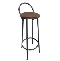 Banqueta Alta Drink Estofada de Metal Banco Alto Cor:Marrom Banqueta Alta Drink Estofada de Metal Banco Alto Cor:Marrom