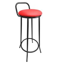 Banqueta Alta Drink New de Metal Estofada Banco Alto Para Cozinha Bar Balcão Preta Assento Vermelho Banqueta Alta Drink New de Metal Estofada Banco Alto Para Cozinha Bar Balcão Preta Assento Vermelho