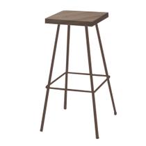 Banqueta Alta Eliza 75cm Industrial Para Cozinha Ferro Marrom 100% MDF Imbuia- Ahz Móveis