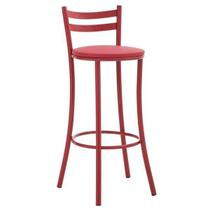 Banqueta Alta em Aço para Cozinha com Encosto