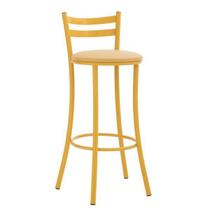 Banqueta Alta em Aço para Cozinha com Encosto