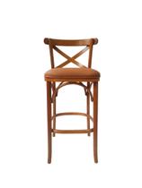 Banqueta Alta em Madeira Maciça com Assento em material sintético Marrom - Savana Castanho Banqueta Alta em Madeira Maciça com Assento em material sintético Marrom - Savana Castanho