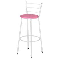 Banqueta Alta Epóxi Branca Cristal Cozinha Casa Bar Balcão