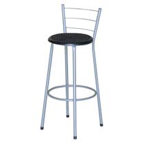 Banqueta Alta Epoxi Cinza Cristal