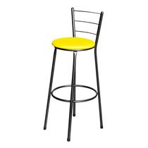 Banqueta Alta Epoxi Craqueada Cristal Assento com Estofado