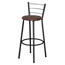 Banqueta Alta Epoxi Preta Cristal