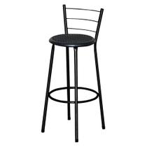 Banqueta Alta Epoxi Preta Cristal