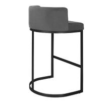 Banqueta Alta Estofada Estrutura Aço Carbono Belly II Base Preto 65cm Banqueta Alta Estofada Estrutura Aço Carbono Belly II Base Preto 65cm