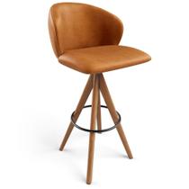 Banqueta Alta Giratória Bar Cozinha Sala de Jantar Bar Mia L02 material sintético Canela - Lyam Decor Banqueta Alta Giratória Bar Cozinha Sala de Jantar Bar Mia L02 material sintético Canela - Lyam Decor
