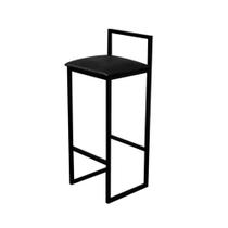 Banqueta Alta Industrial Luna para Bar Bistrô Bancada Assento material sintético Cozinha Área Gourmet - Preto Banqueta Alta Industrial Luna para Bar Bistrô Bancada Assento material sintético Cozinha Área Gourmet - Preto