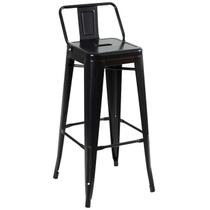Banqueta Alta Industrial Preta em Aço 76cm Iron Tolix com Encosto Banqueta Alta Industrial Preta em Aço 76cm Iron Tolix com Encosto