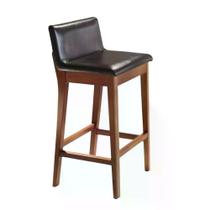 Banqueta Alta Jobim 40cm Madeira material sintético Preto Banqueta Alta Jobim 40cm Madeira material sintético Preto