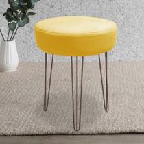 Banqueta Alta Julia Industrial 55cm Ferro Amarelo Sintético Amarelo - Ahazzo Móveis